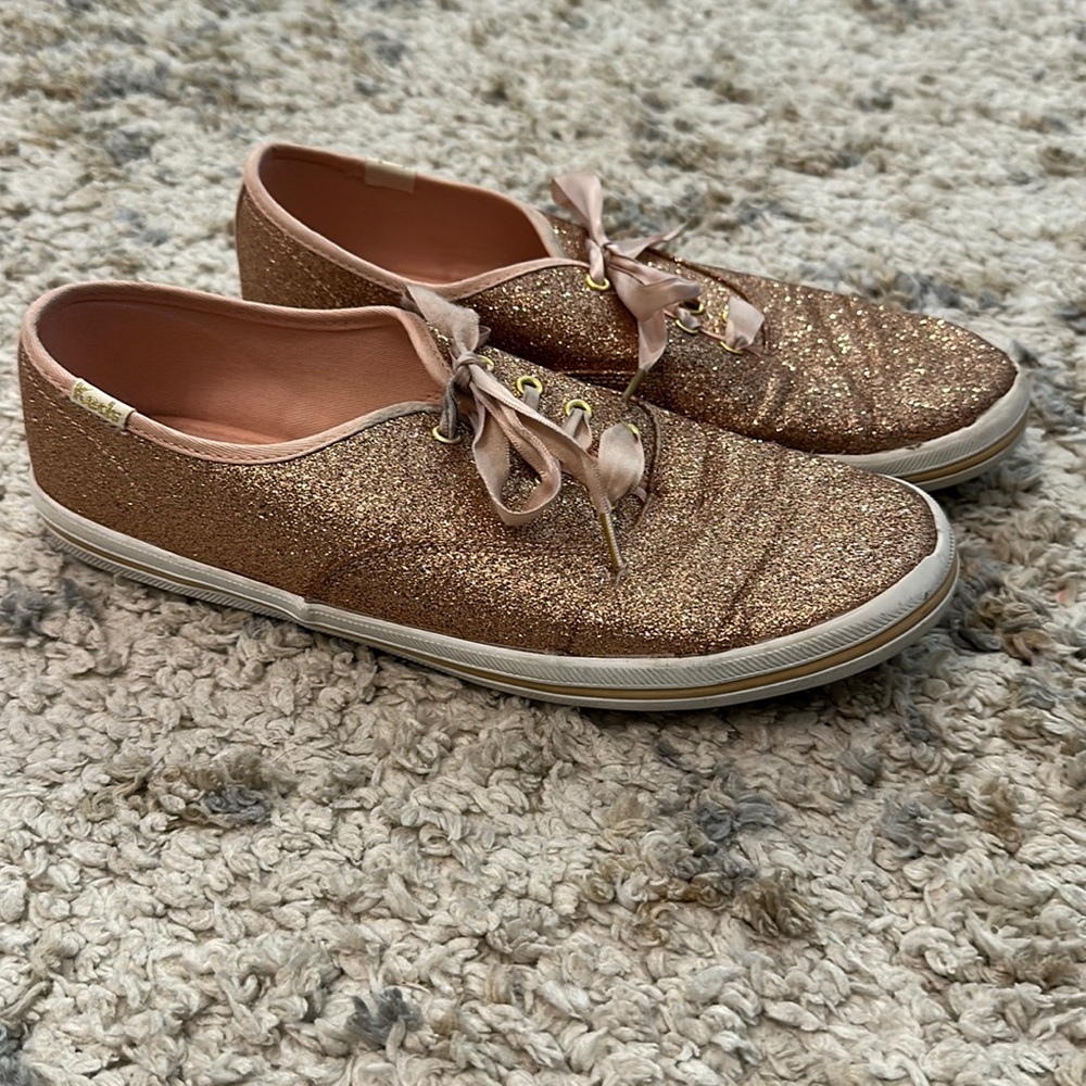 Rose gold glitter Kate Spade Keds